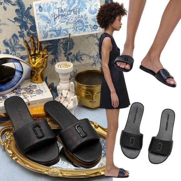 Marc Jacobs Shoes - 🆕 MARC JACOBS 🧿 NWOB The Snapshot Slide, Black Leather - Sz 37 US 7